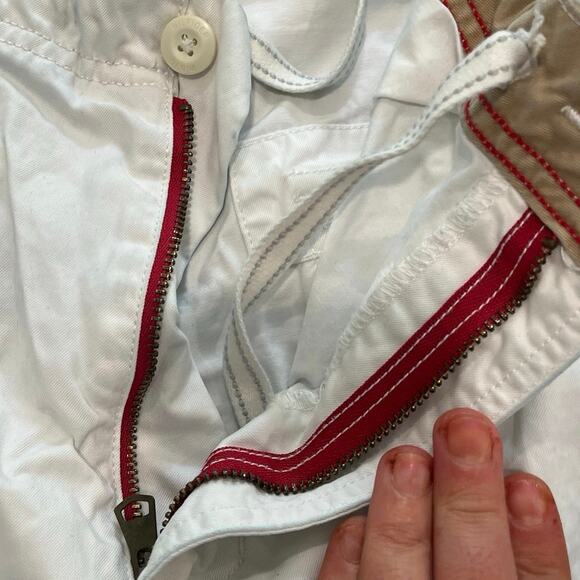 Red Label Hilfiger Denim Mens Cargo Shorts Mid Rise 100% Cotton White Size 32 - Picture 2 of 7